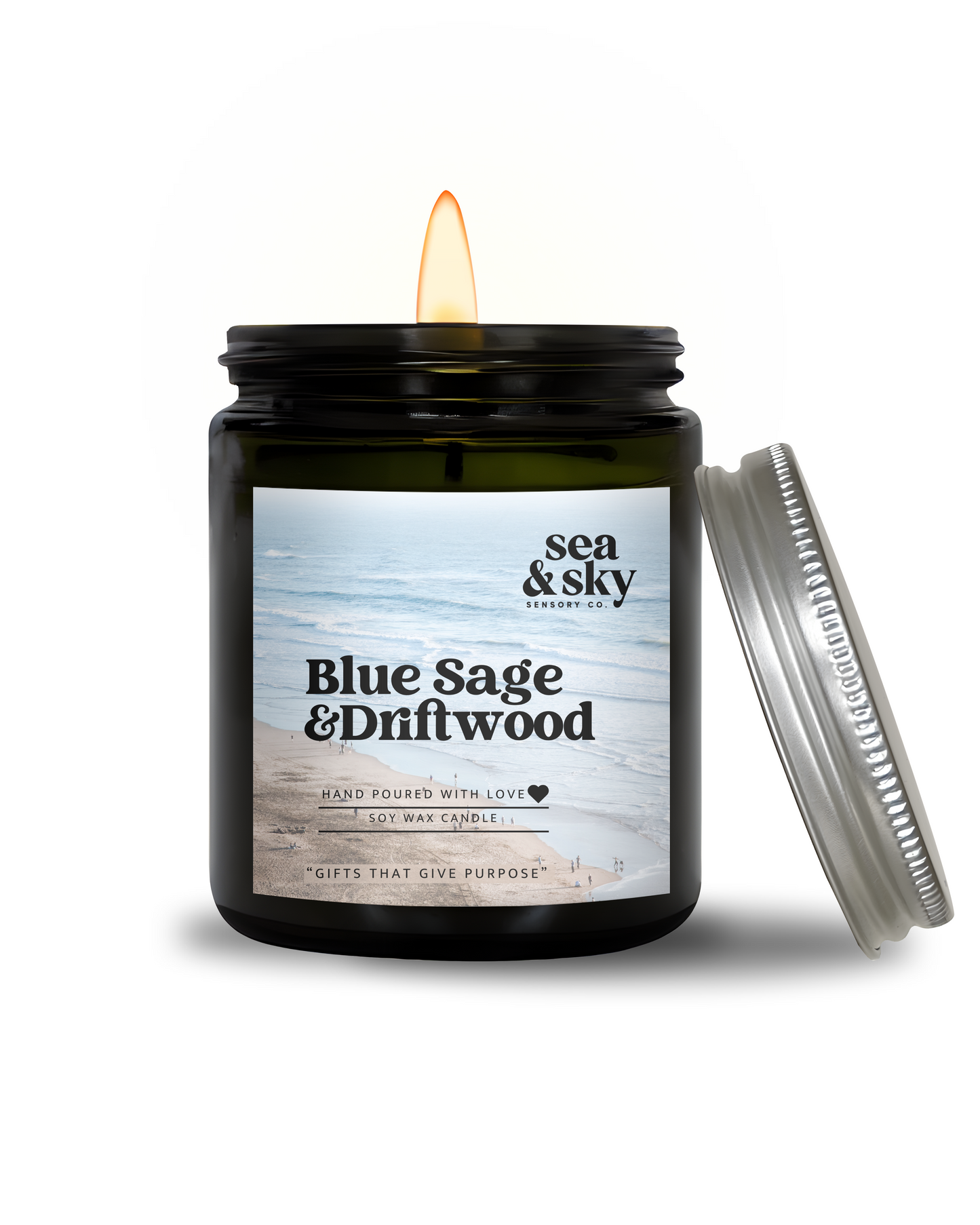 Blue Sage & Driftwood Candle Jar